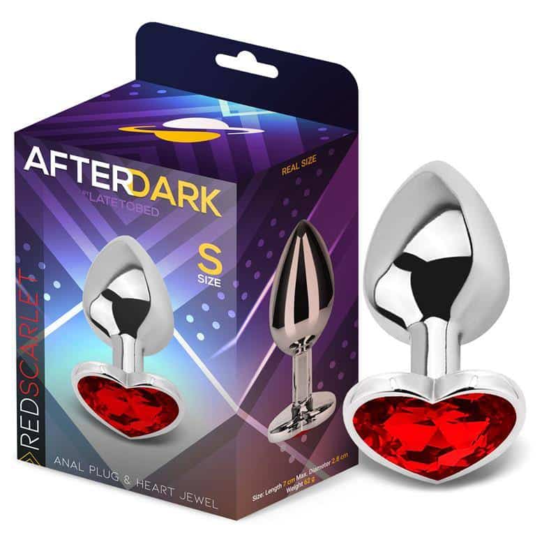 Plug Anal Heart Jewel Red Scarlet Size S