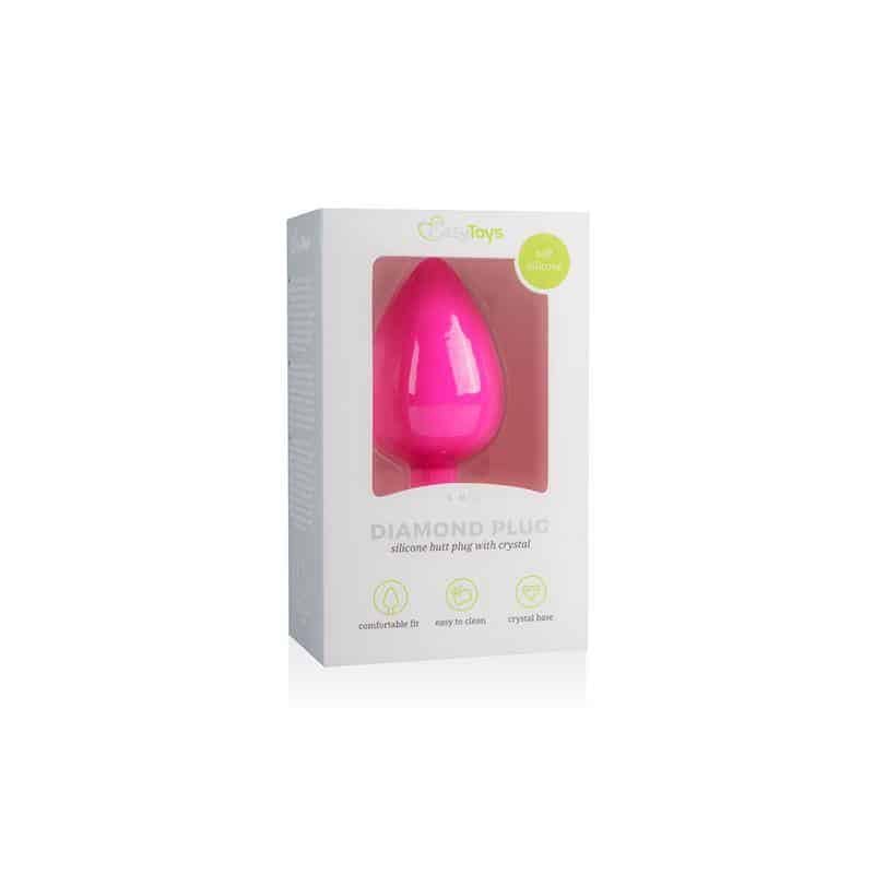 Plug with Large Diamond - Pink Plug with Large Diamond - Pink
