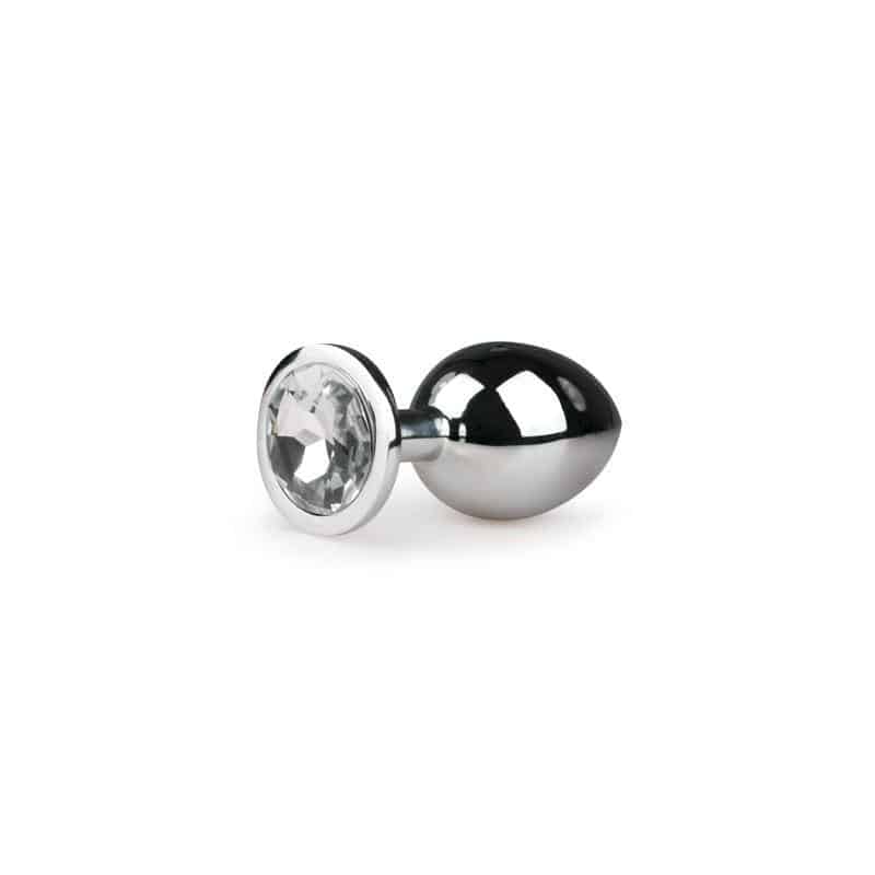 Plug with Transparent Crystal No.2 Silver