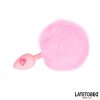 Plug Rosa de Silcona com Pom-Pom Rosa