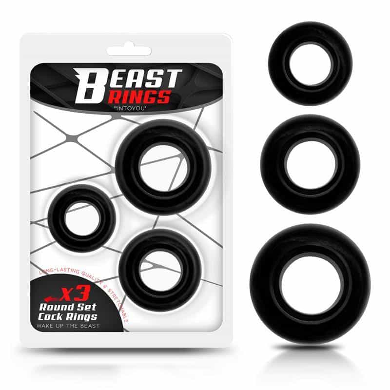 Set of 3 Flexible Black Penis Rings