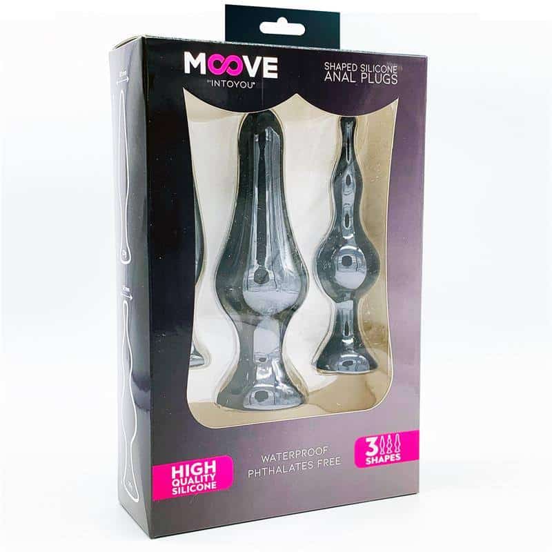 Set 3 Anal Plugs Silicone Black Set 3 Anal Plugs Silicone Black