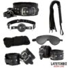 7 Piece Black Bondage Set