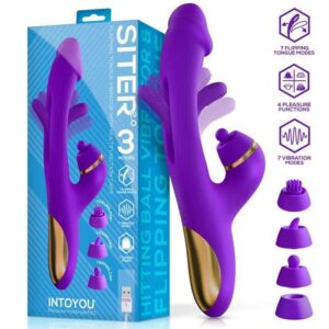 Siter 2.0 Vibrator with Flapping Tongue, Knocking and Interchangeable Heads