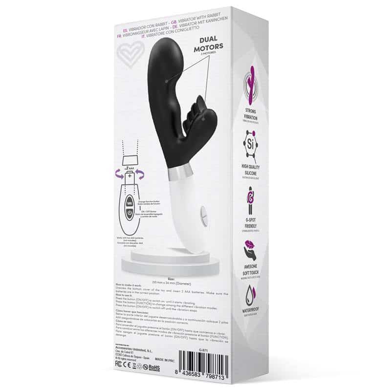 Vibrator Bunny Silicone Black Slipper Vibrator Bunny Silicone Black Slipper
