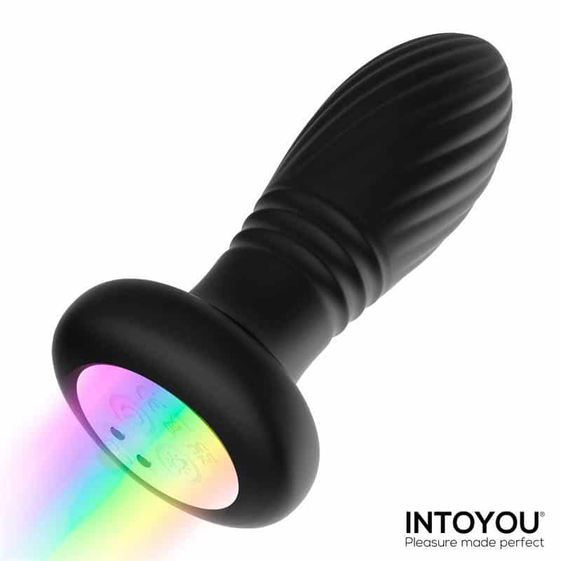 Tainy Plug Anal with Thrusting and Led Lights with Remote Control Tainy Plug Anal with Thrusting and Led Lights with Remote Control