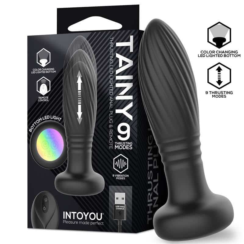 Tainy Plug Anal with Thrusting and Led Lights with Remote Control