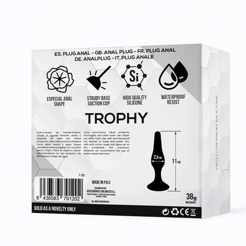 Trophy Anal Plug 11 cm Silicone Black Trophy Anal Plug 11 cm Silicone Black