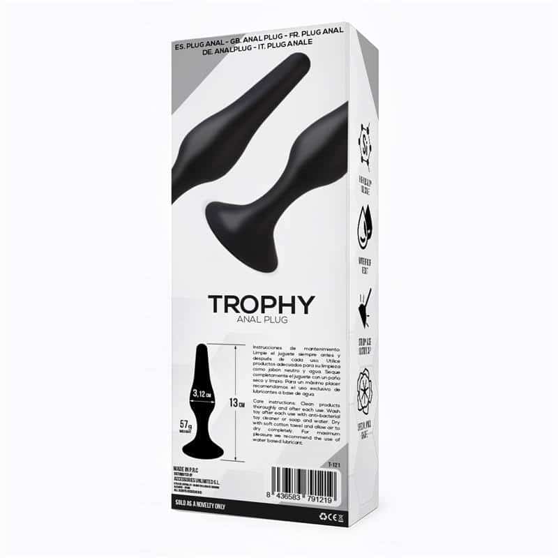 Trophy Anal Plug 13 cm Silicone Black Trophy Anal Plug 13 cm Silicone Black